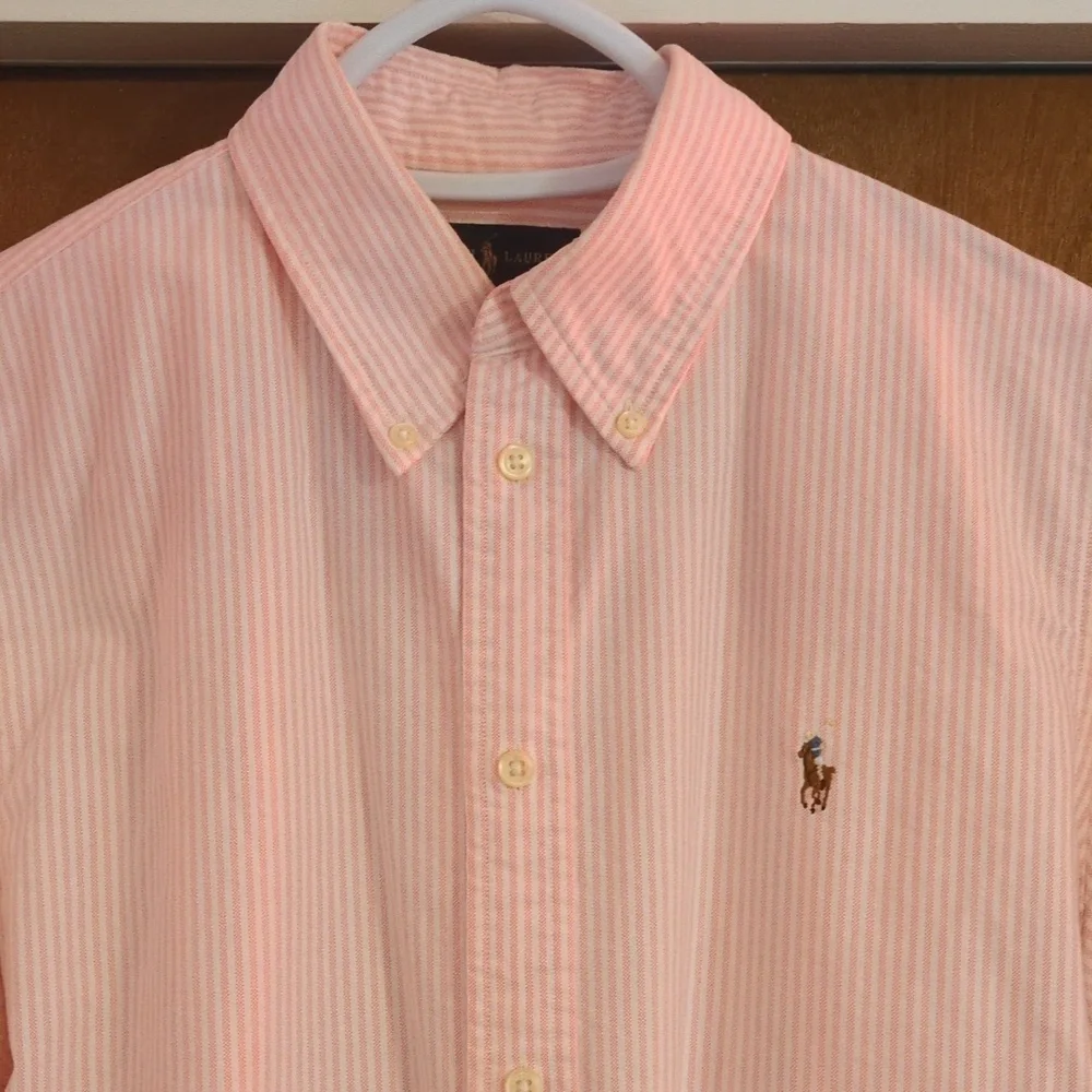 🩷 Ralph Lauren Pastel Pink Stripe Button Down Shirt - Picture 3 of 6